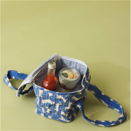 Lunch Box 100% Cotone 24x16x15cm Bassotto Blu