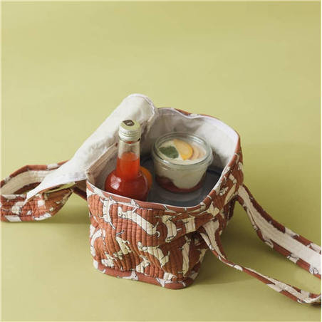 Lunch Box 100% Cotone 24x16x15cm Bassotto Marrone