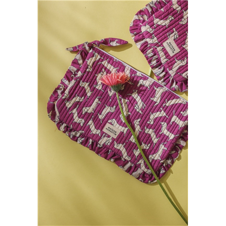 Pochette Grande 100% Cotone 28.5x18.5cm Bassotto Viola
