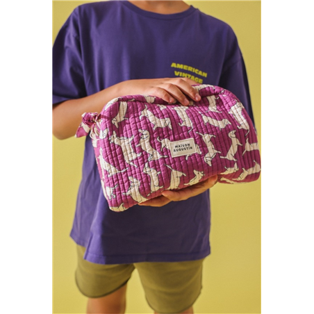 Necessaire Da Toilette 100% Cotone 26x21x12cm Bassotto Viola