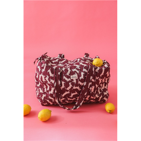 Borsa Weekend 100%cotone 45x30x18cm Bassotto Prugna