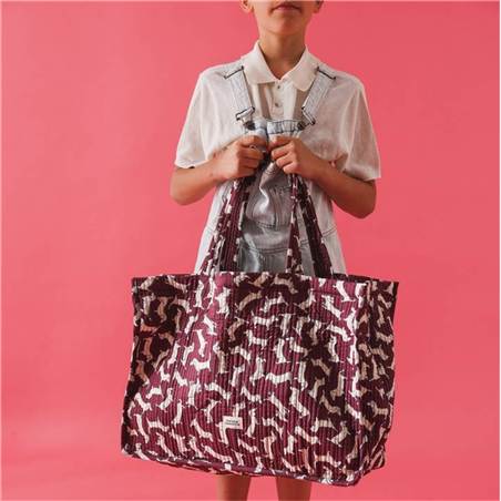 Shopper 100% Cotone 50x36x19cm Bassotto Prugna