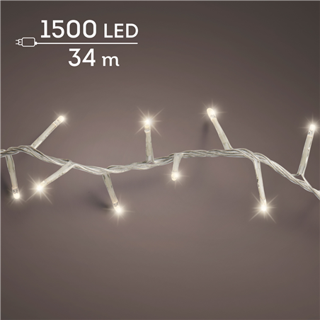 Filo 1500led Twinkle Compact 34mt C/tras Este Filo Trasparente-Luce Bianca Calda-Esterno