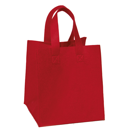 Borsa Shopper Feltro 25x25x30cm Rosso