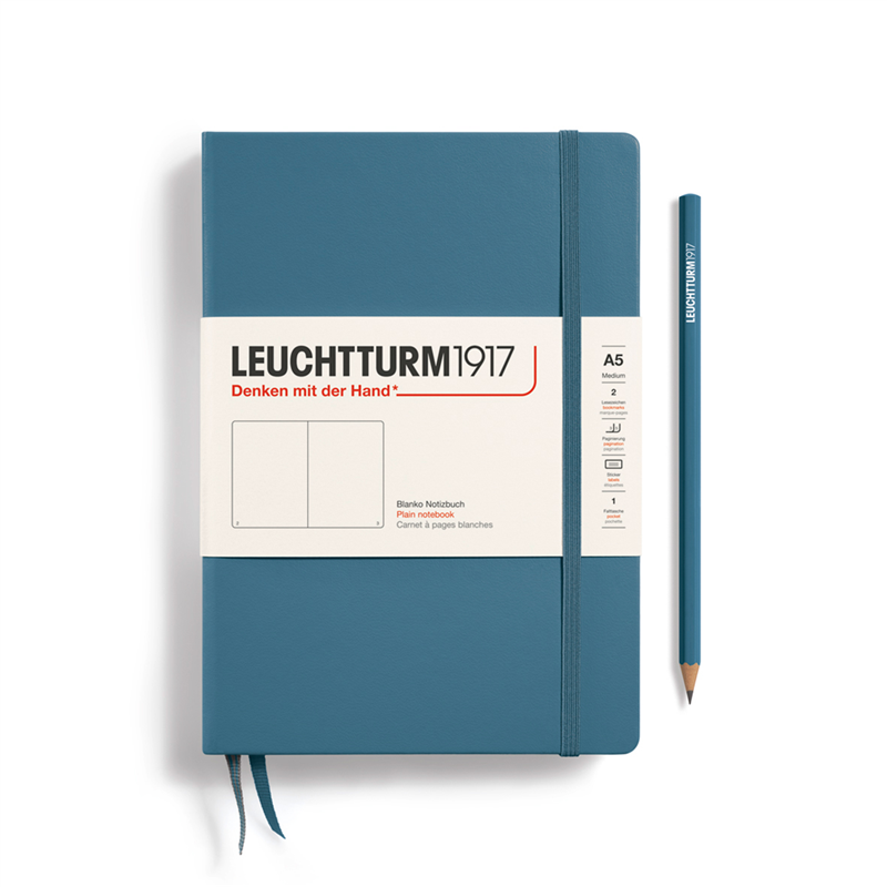 Notebook Medium A5 Hardcover, Bianco 249 Pag Stone Blue — immagine 2