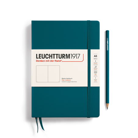 Notebook Medium A5 Hardcover, Bianco 249 Pag Pacific Green