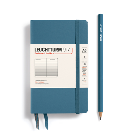 Notebook A6 Pocket Hardcover, Righe 185 Pag Stone Blue