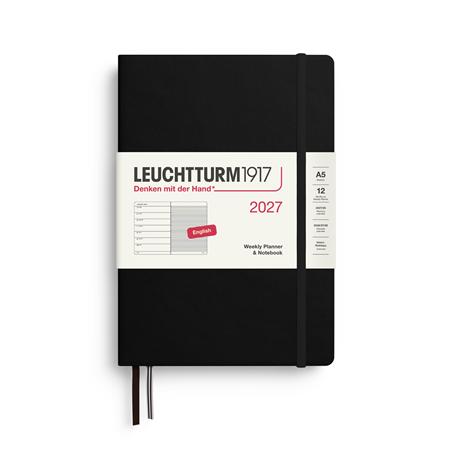 Agenda 12m A5 Settimanale Hard Con Note 2027 Noir