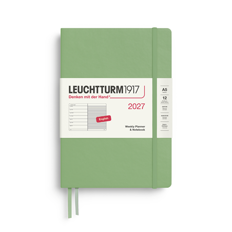 Agenda 12m A5 Settimanale Hard Con Note 2027 Sauge