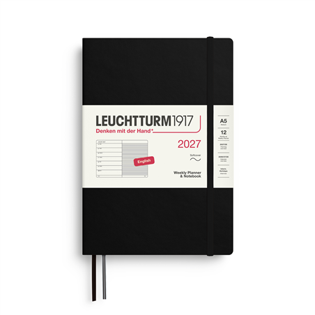 Agenda 12m A5 Settimanale Soft Con Note 2027 Noir