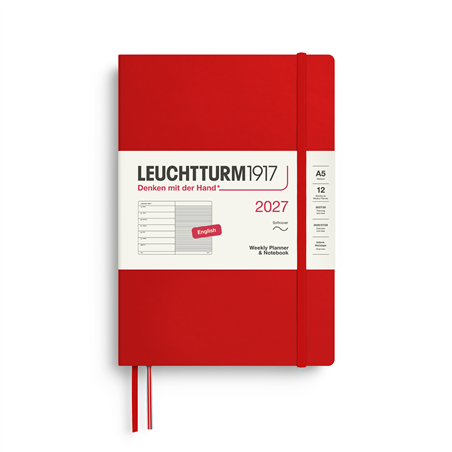 Agenda 12m A5 Settimanale Soft Con Note 2027 Cherry
