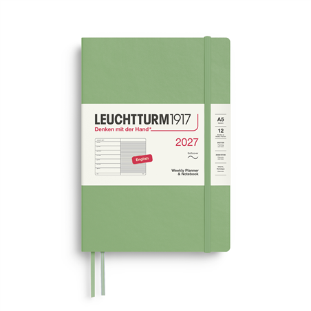 Agenda 12m A5 Settimanale Soft Con Note 2027 Sauge