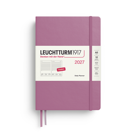 Agenda 12m A5 Giornaliera Hard 2027 Dusty Rose