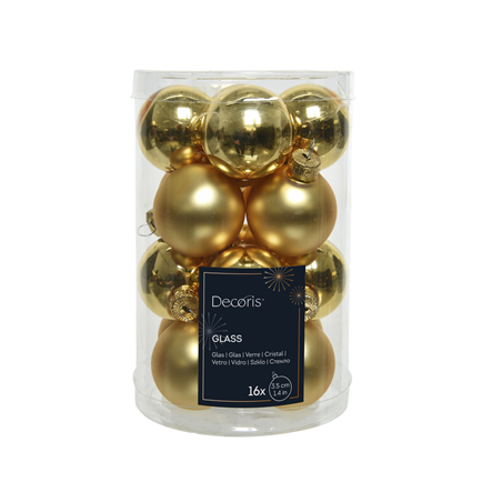 Sfera Vetro D3,5cm 16pz Mix Lucido E Opaco Light Gold