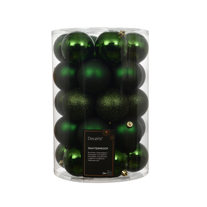 Sfera Vetro D3,5cm 16pz Mix Lucido E Opaco Pine Green