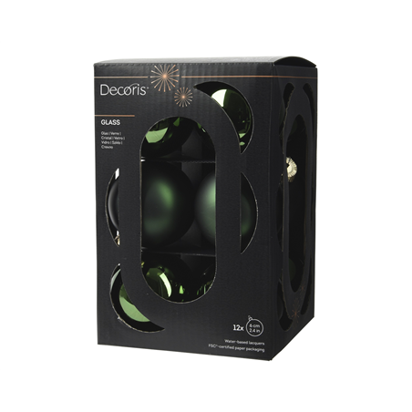 Sfera Vetro D6cm 12pz Mix Pine Green