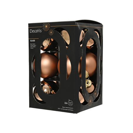 Sfera Vetro D6cm 12pz Mix Brandy