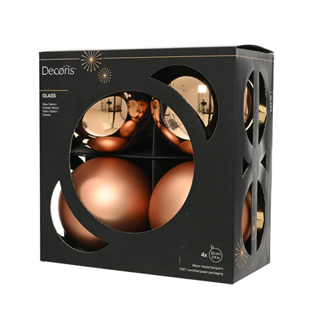 Sfera Vetro D10cm 4pz Mix Brandy