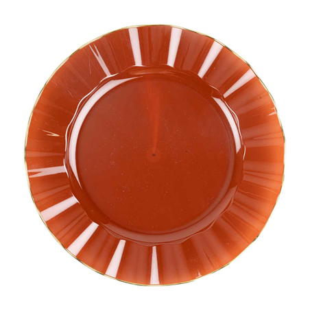 Piatto D26cm Plastica Riutilizzabile 6pz Ambra