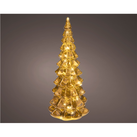 Albero Vetro H32cm D14,5cm A Batteria Interno Brown/warm White