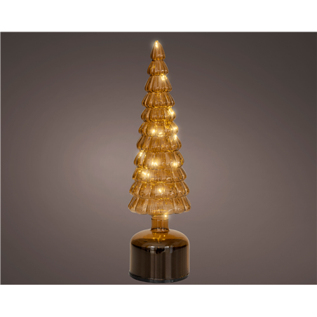 Albero Vetro Rotante H34cm D10cm Batteria Brown/warm White