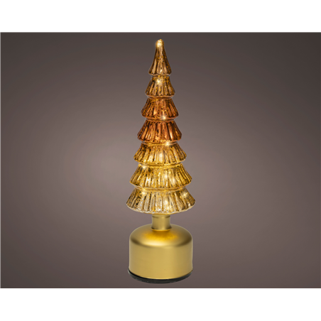 Albero Vetro Rotante H33cm D10cm Batteria Brown/warm White