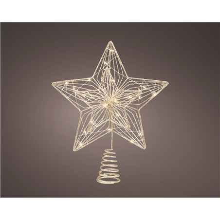 Puntale Stella Metallo 20led H30cm D24cm Gold/warm White