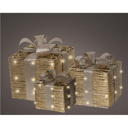Pacco Regalo X3 15l 20l 30l Batteria H30cm Gold/warm White