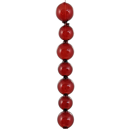 Ghirlanda Sfere Vetro Rosso Traspar 105cm