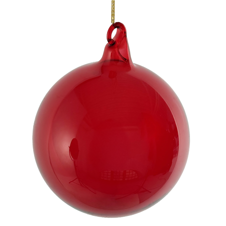 Sfera Vetro D8cm Rosso Trasparente