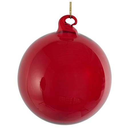 Sfera Vetro D10cm Rosso Trasparente