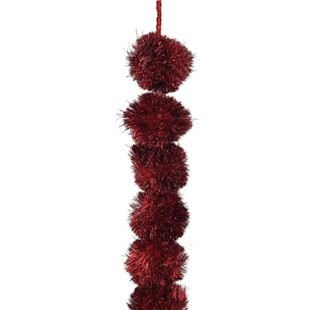Ghirlanda Pompom Rossi D5cm 180cm