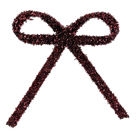 Fiocco Rosso Glitter Con Clip 21cm