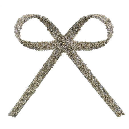 Fiocco Silver Glitter  Perline Con Clip 25cm