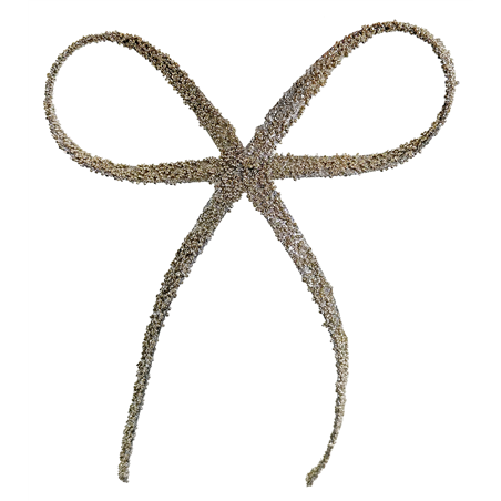 Fiocco Silver Glitter  Perline Con Clip 35cm