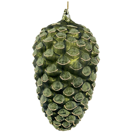 Ornamento Pigna Vetro Round Mat Green 22cm