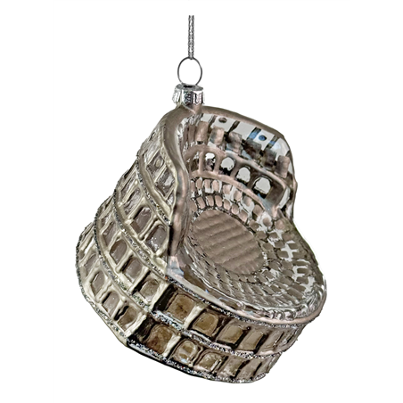 Ornamento Vetro Colosseo Champagne 9cm
