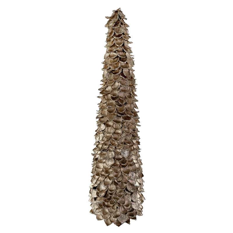 Albero Cono Scaglie Di Castagna 59cm Champagne