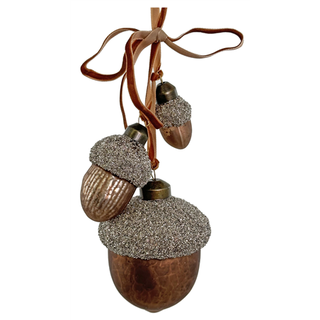 Ornamento Vetro Ghiandex3 Brown 20cm
