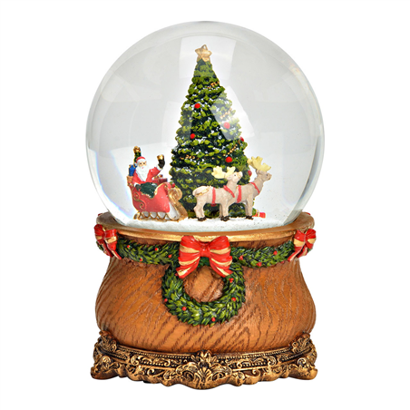 Carillon Boule D13cm H17cm Slitta E Albero Green Red