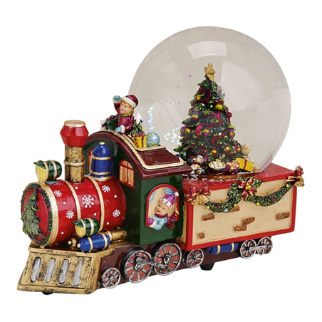 Carillon Trenino Con Boule Elfi E Albero H18c Multicolor