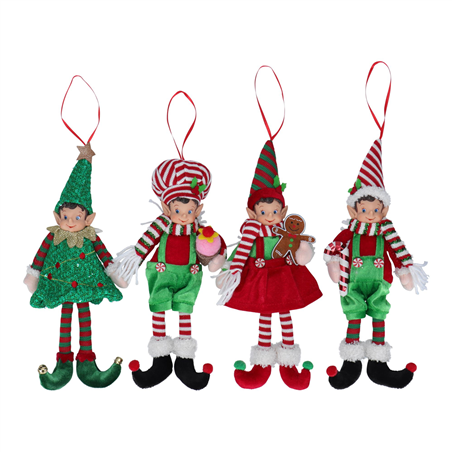 Ornamento Elfo 29cm Vestiti Assortiti Red White Green