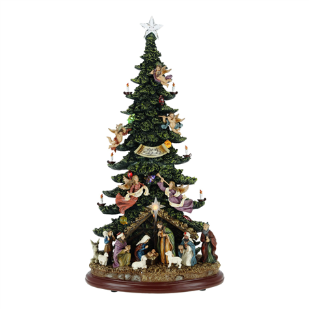 Carillon Albero Di Natale Con Natività 53.5cm