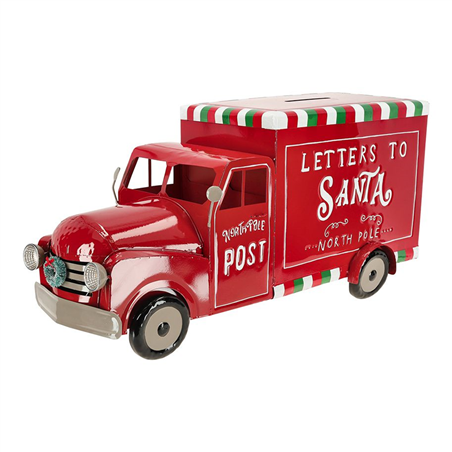 Camioncino Metallo Mailbox Lettere Led 65cm Red White