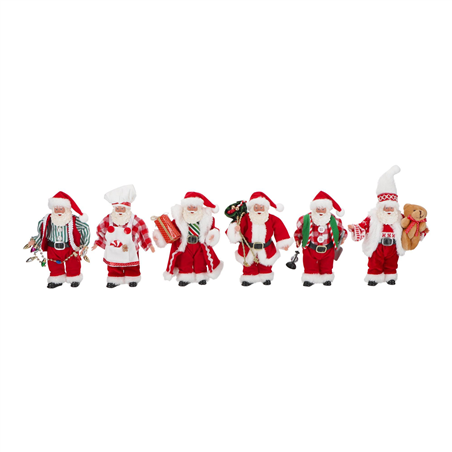 Ornamento Babbo Natale Resina 18cm Assorti White Red Green