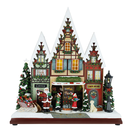Carillon Villaggio Di Natale Animato 35cm Multicolor