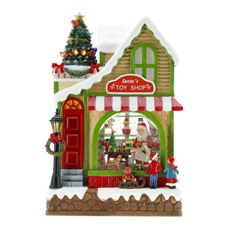 Carillon Christmas House Water Spinning 29cm Multicolor