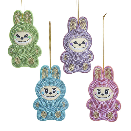 Ornamento Labubu Bedazzled Monster Pink, Purple, Blue,green