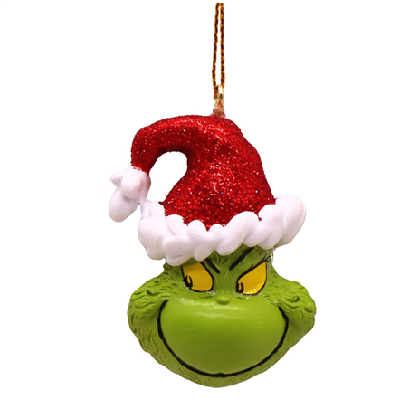 Ornamento 3d The Grinch Santa Hat