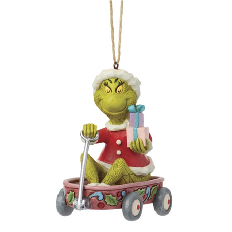 Ornamento Grinch Jimshore Grinch Wagon H/o